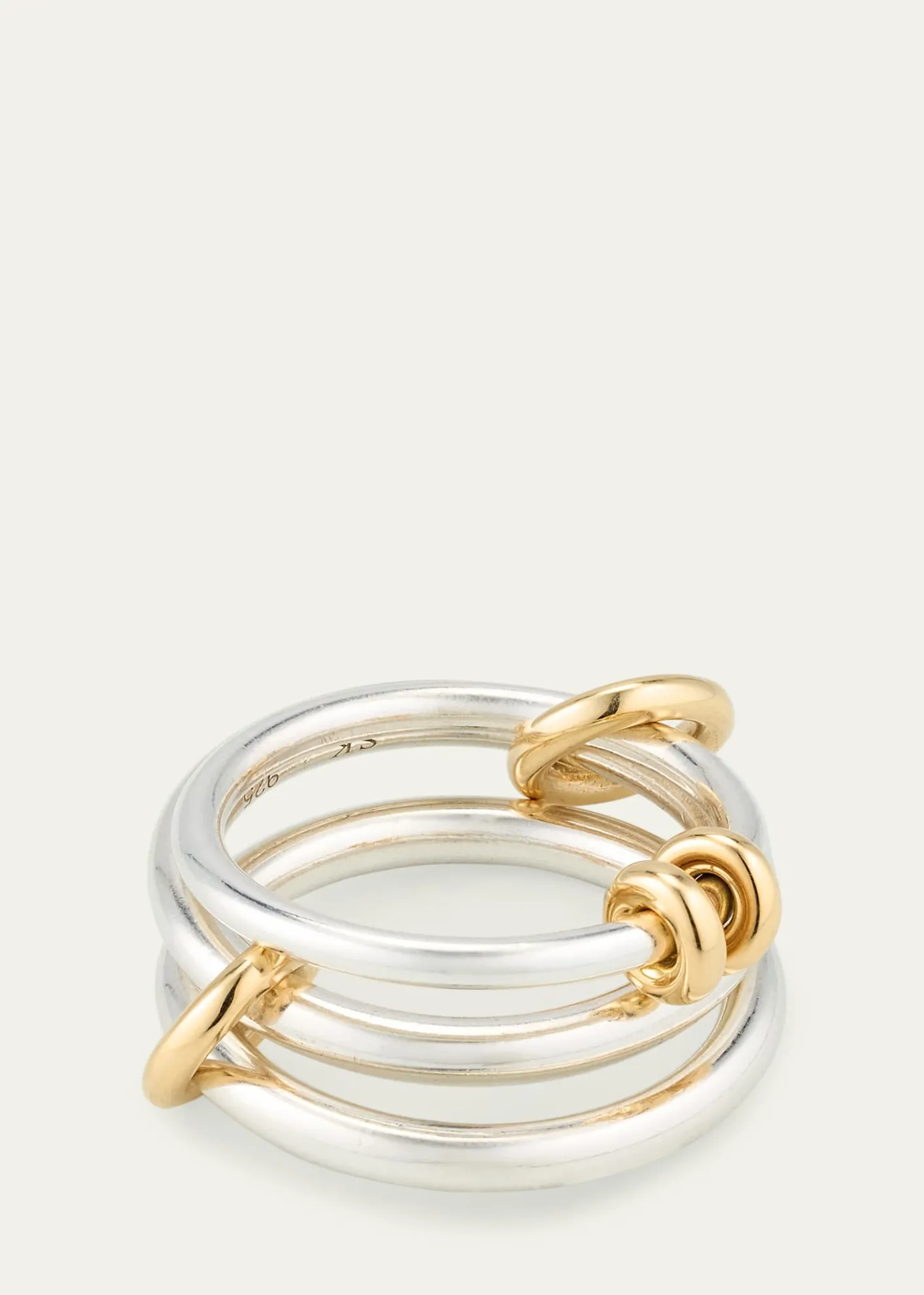 Spinelli KilcollinRaneth SG Three Link Ring in Sterling Silver with 18K Yellow Gold Accents