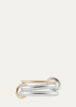Spinelli KilcollinScorpio Silver and Gold 3 Linked Ring, Size 6.5