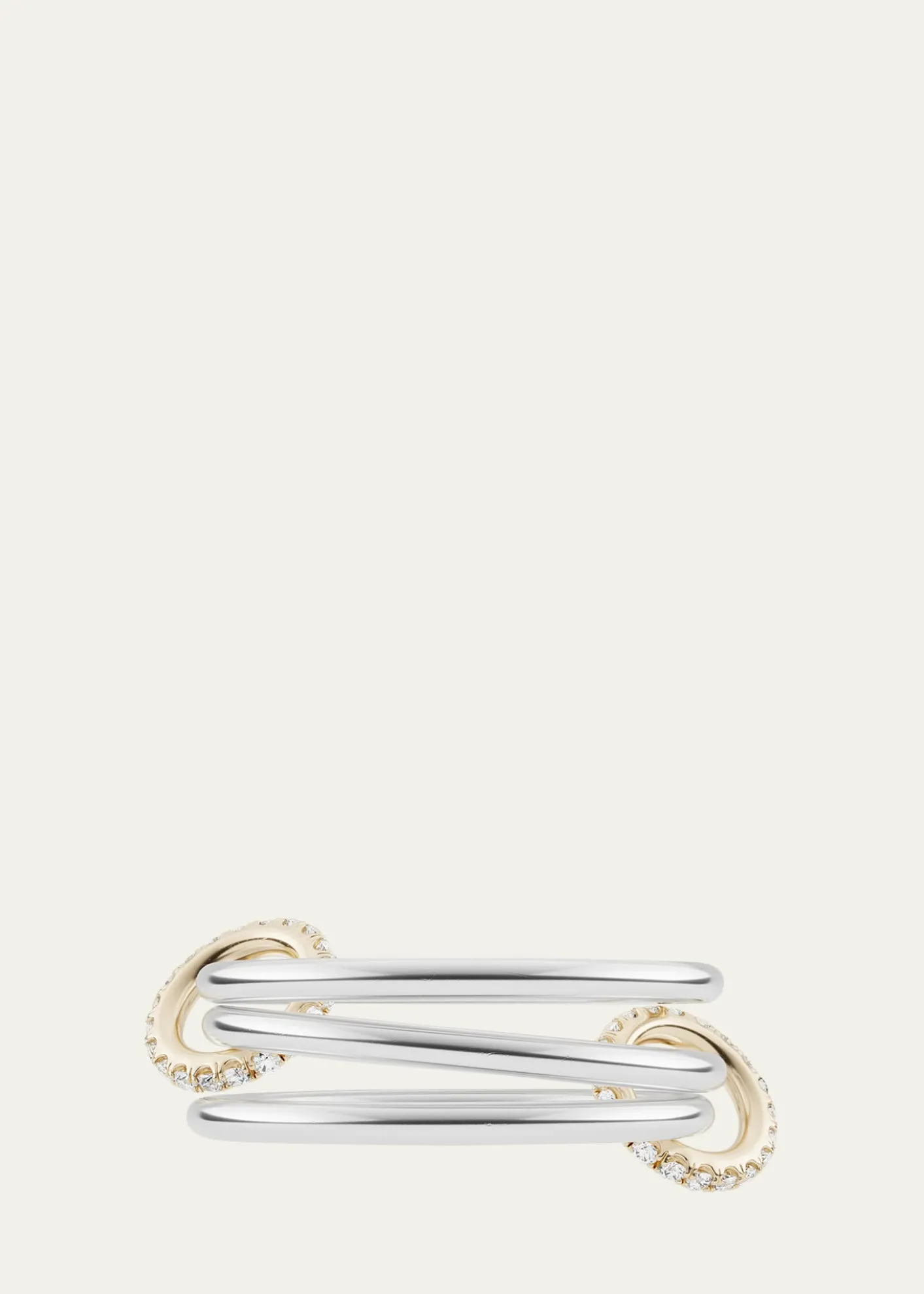 Spinelli KilcollinSolarium Silver and 18K Gold Pave Diamond Ring