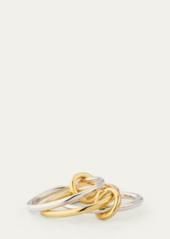 Spinelli KilcollinSolarium SY Three Link Ring in Sterling Silver and 18K Yellow Gold Connectors