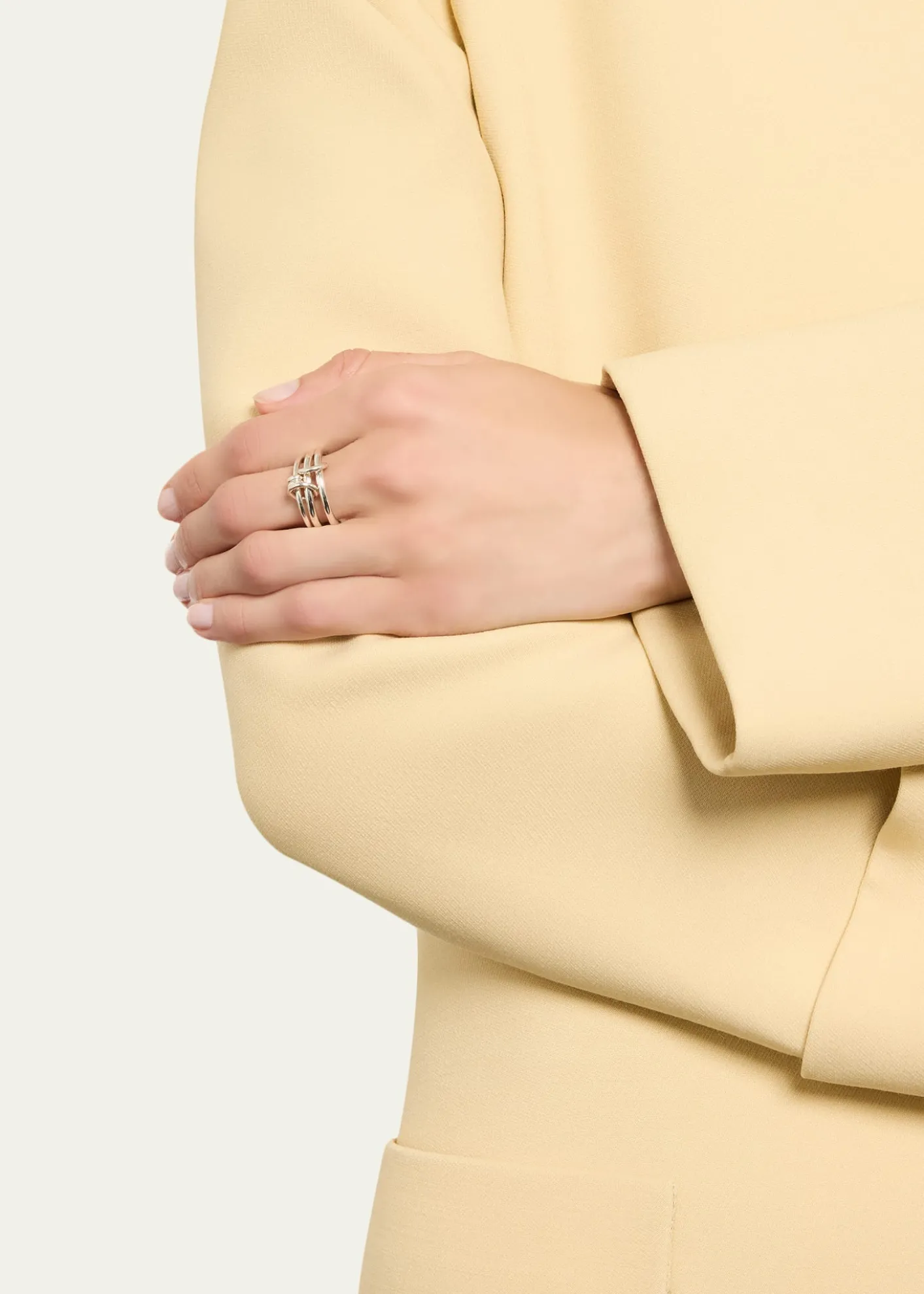 Spinelli KilcollinThree Link Ring with Connectors in Sterling Silver