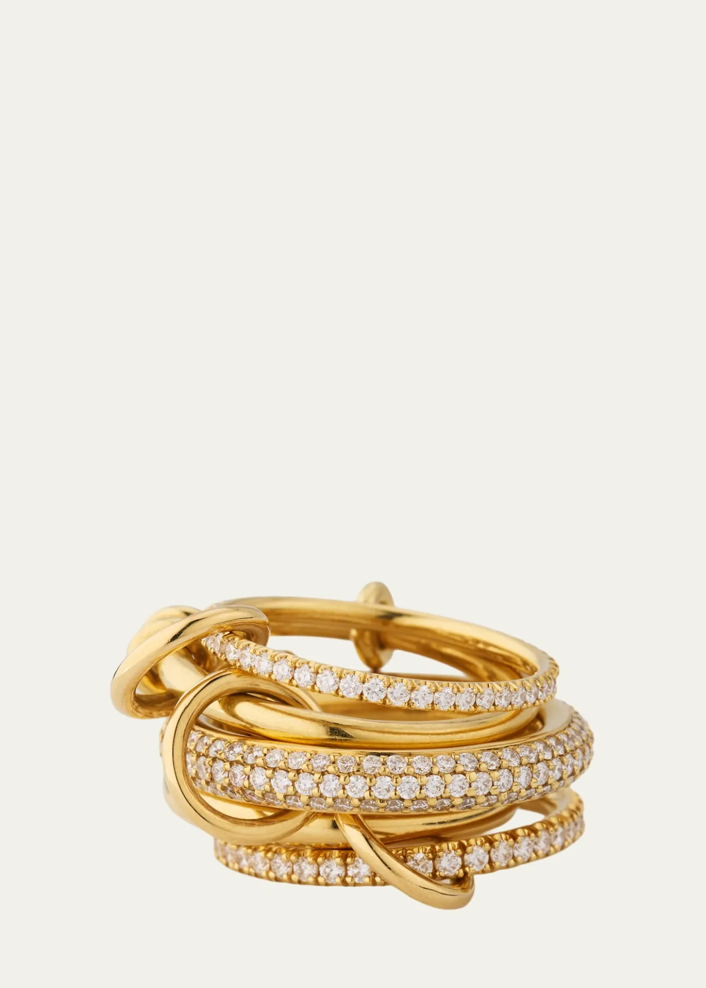 Spinelli KilcollinVenus 18K Yellow Gold 5-Link Ring with Diamonds