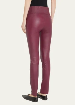 SPRWMNHigh-Waist Flare-Leg Cropped Leather Leggings