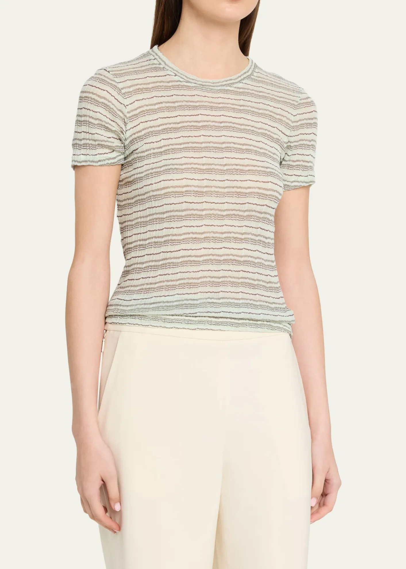 SPRWMNMulti-Striped Crewneck Baby Tee