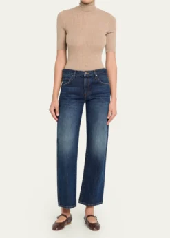SPRWMNRib-Knit Cashmere Turtleneck Top