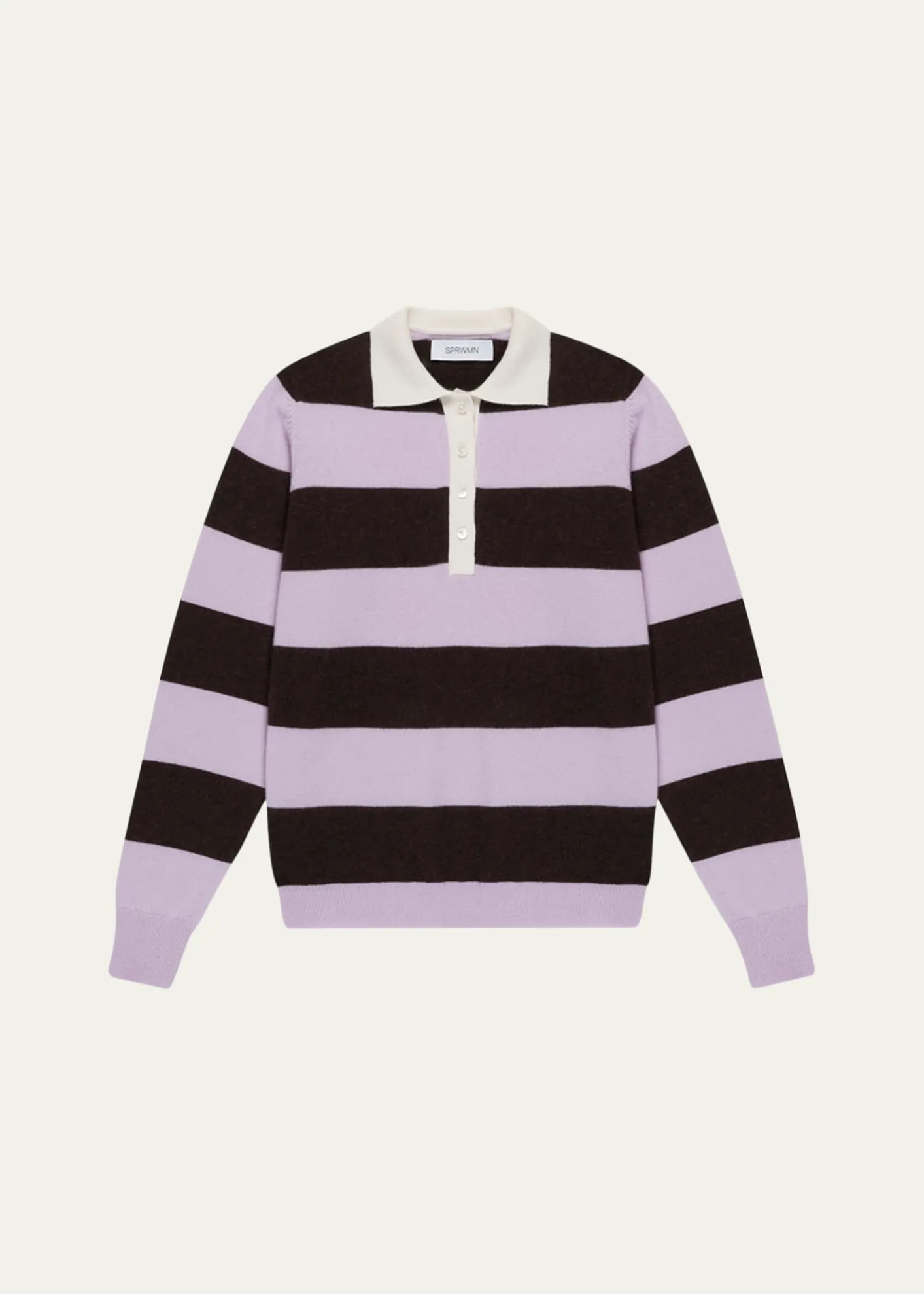 SPRWMNStriped Cashmere Polo Sweater