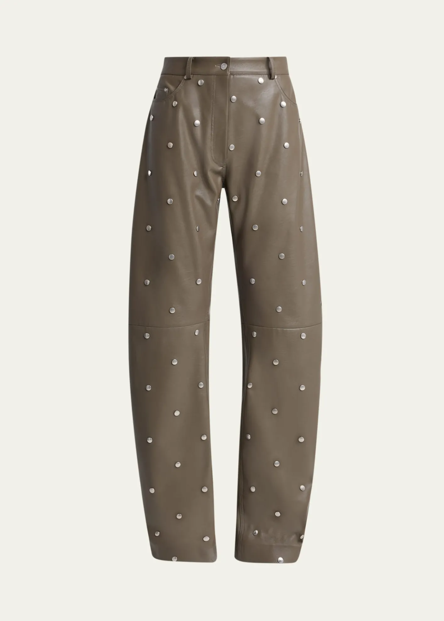 Stella McCartneyAlter Mat Faux-Leather Studded Barrel-Leg Pants