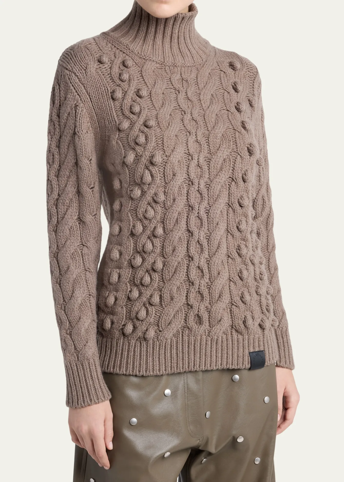 Stella McCartneyBobble Cable Knit Turtleneck Sweater