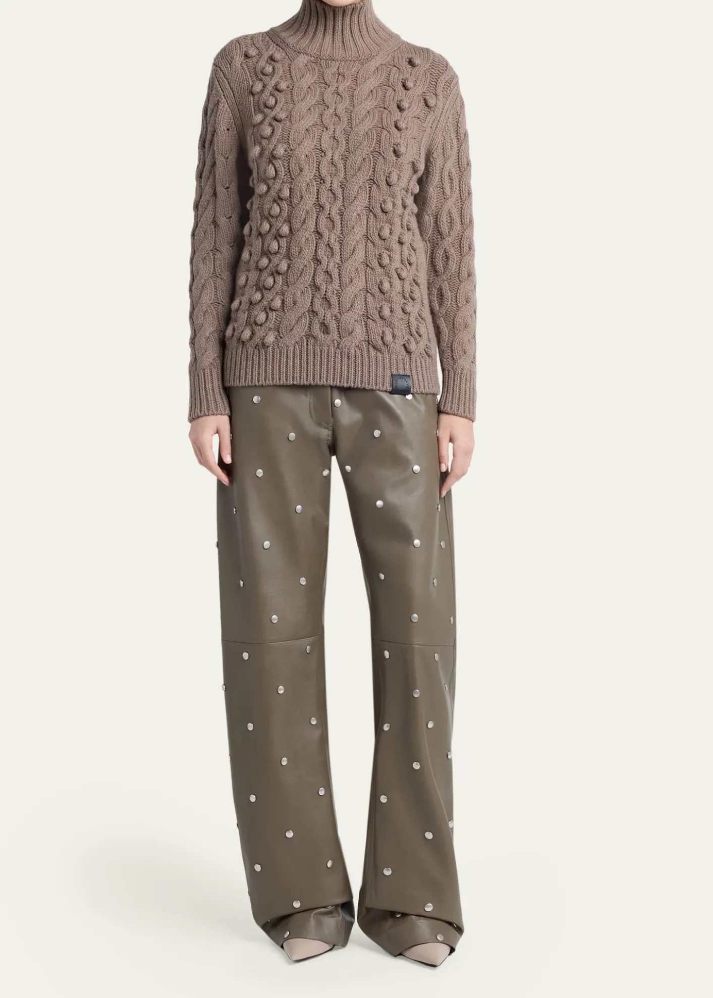 Stella McCartneyBobble Cable Knit Turtleneck Sweater