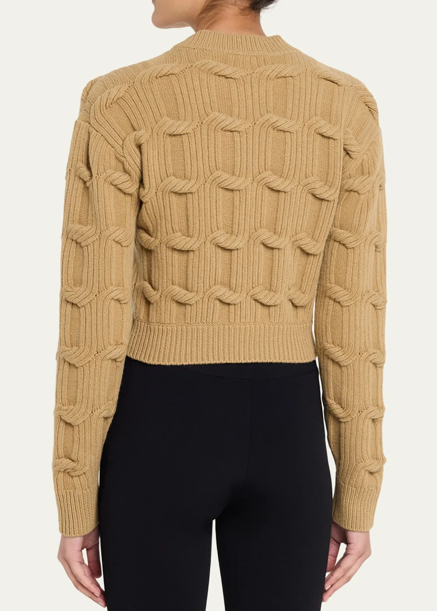 Stella McCartneyCable Knit Crop Crewneck Sweater