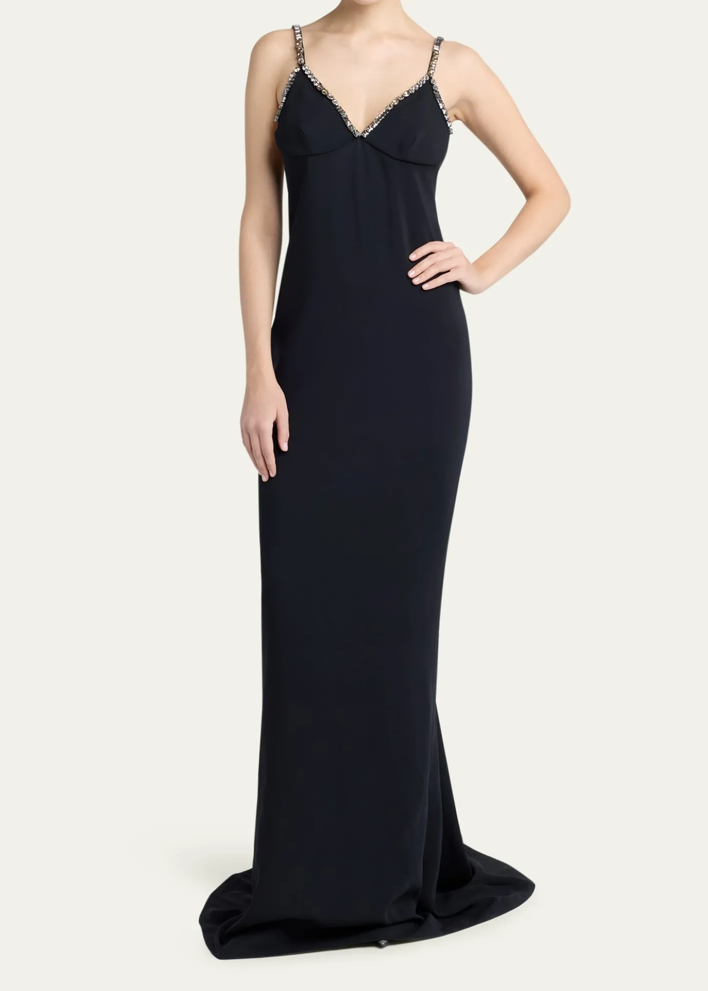 Stella McCartneyEmbellished V-Neck Trumpet Gown