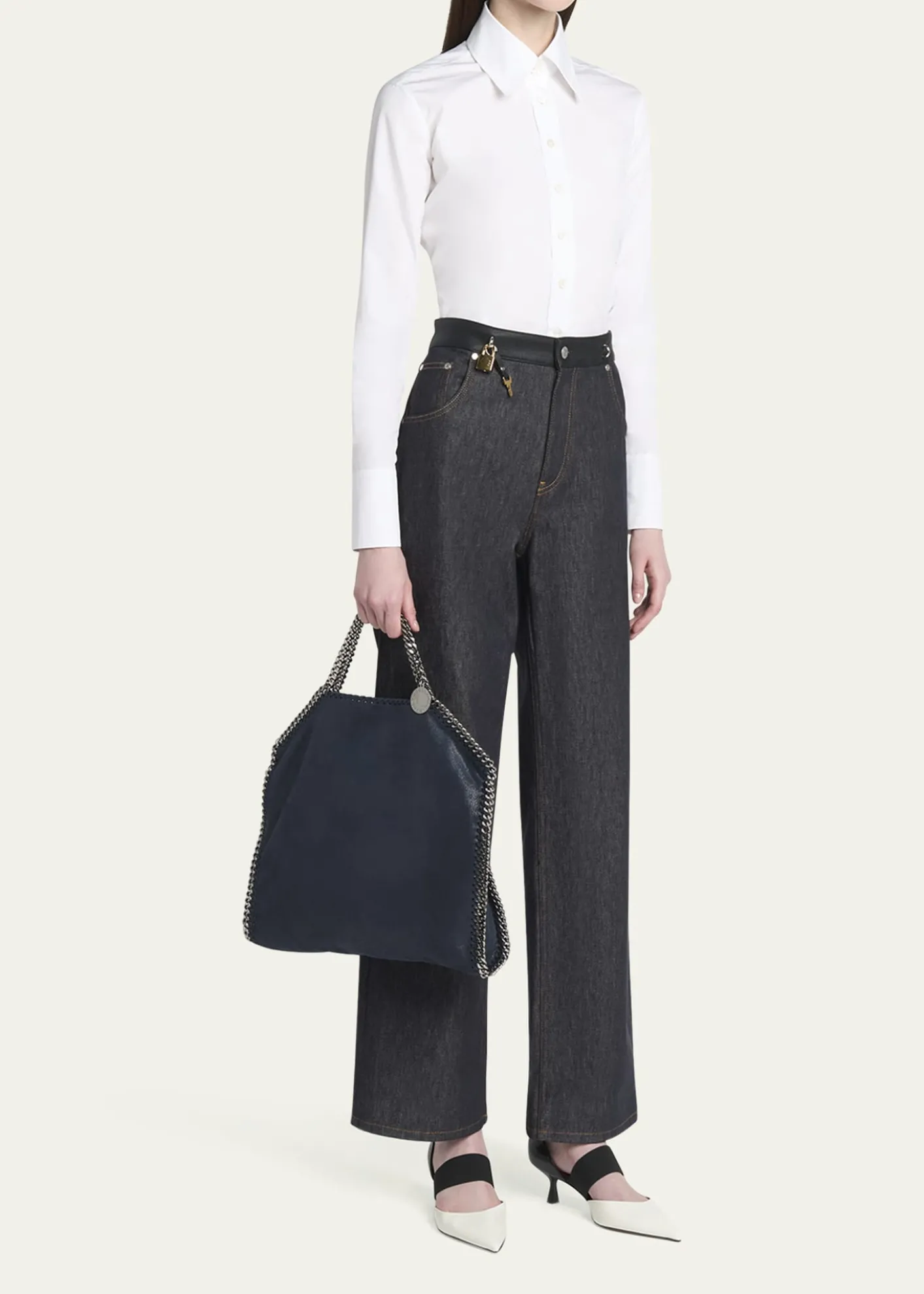 Stella McCartneyFalabella Shaggy Deer 3-Chain Tote Bag with Silver Hardware