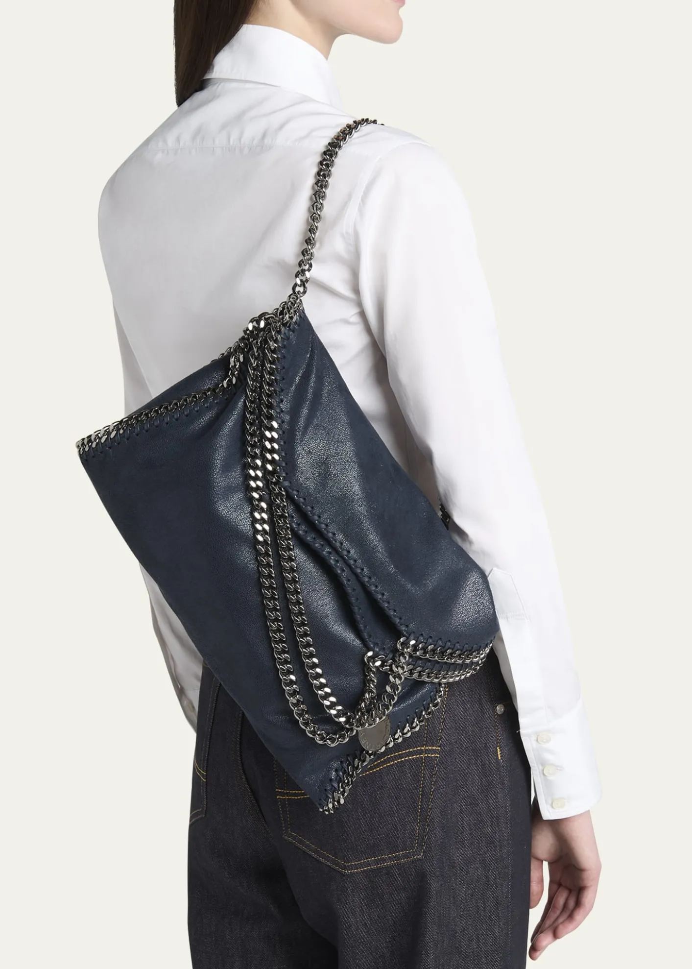 Stella McCartneyFalabella Shaggy Deer 3-Chain Tote Bag with Silver Hardware