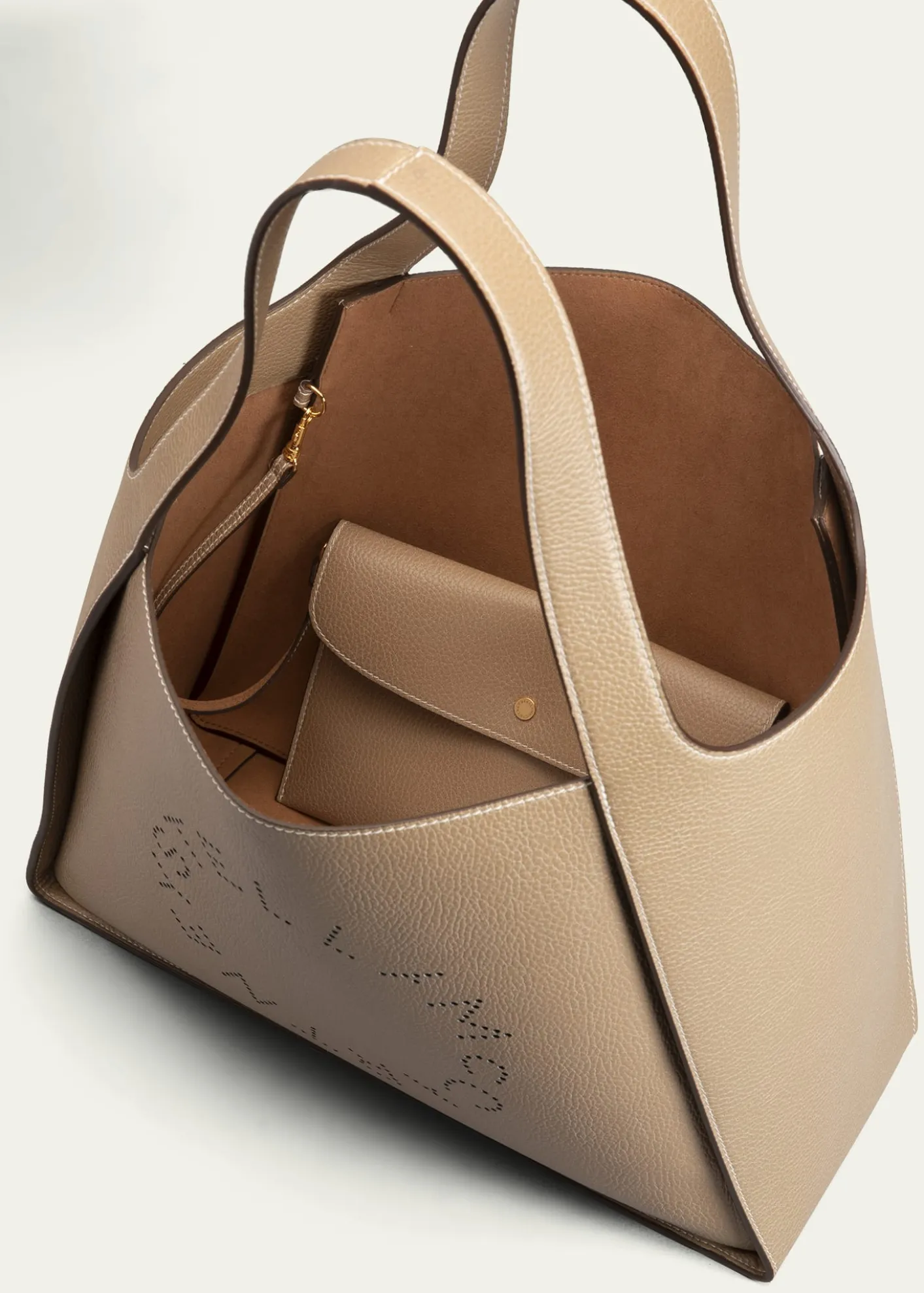 Stella McCartneyLogo Grainy Faux-Leather Tote Bag