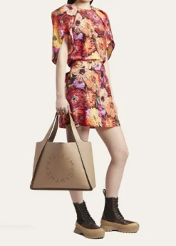 Stella McCartneyLogo Grainy Faux-Leather Tote Bag