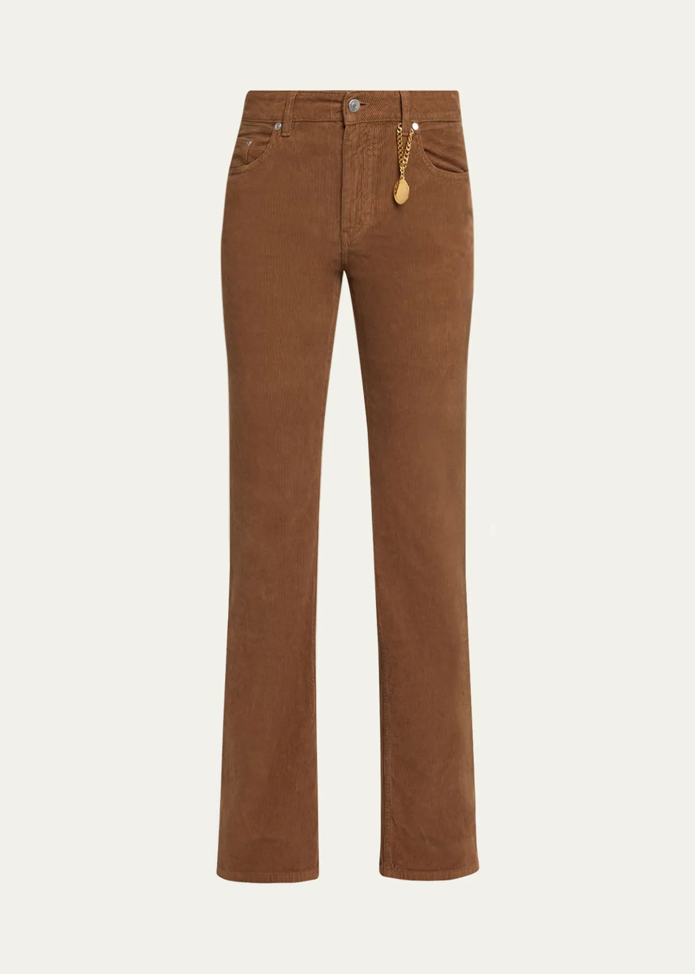 Stella McCartneyMid-Rise Cotton Corduroy Kickflare-Leg Pants