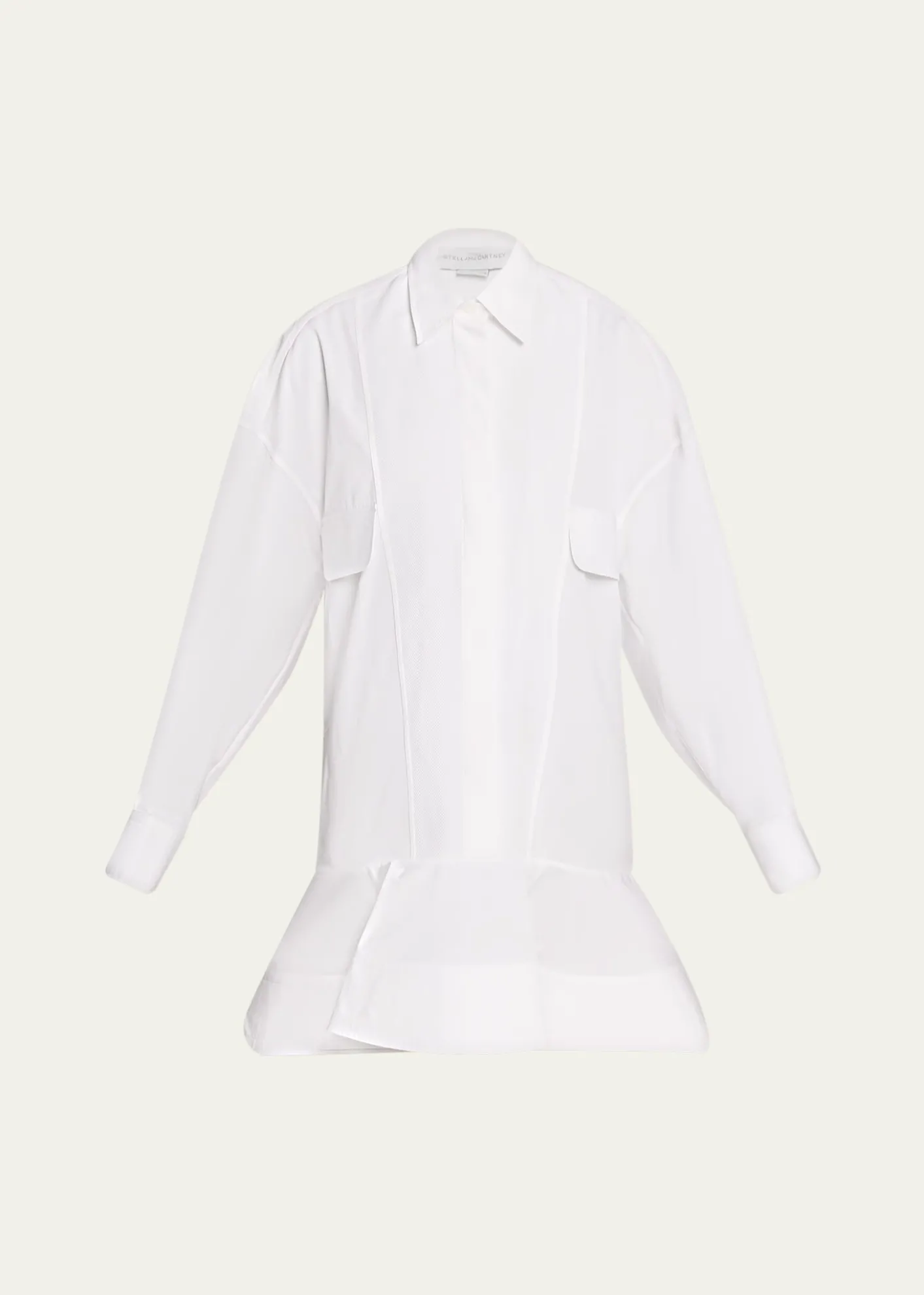 Stella McCartneyPoplin Peplum Pique Shirtdress