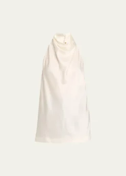 Stella McCartneySatin Backless Cowl Halter Top