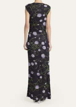 Stella McCartneyTwisted Flower Mesh Sleeveless Maxi Dress