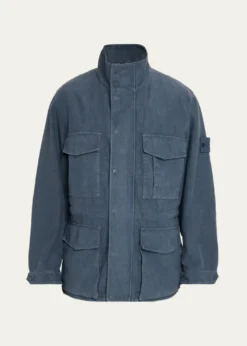 Stone IslandMen's Ghost Linen-Blend Field Jacket