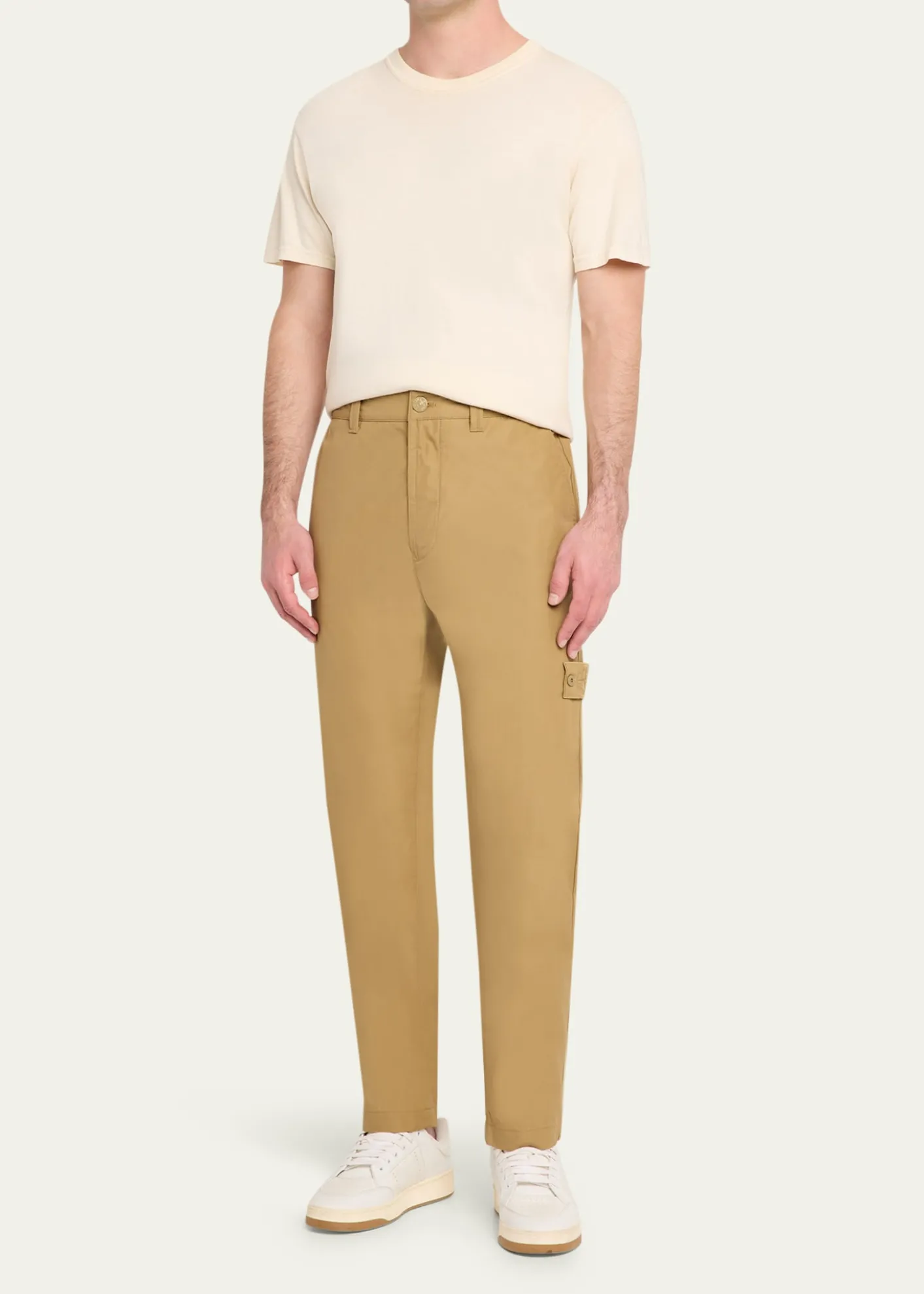 Stone IslandGhost Cotton Mid-Rise Straight-Leg Pants