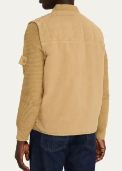 Stone IslandMen's Cotton and Flax Full-Zip Vest