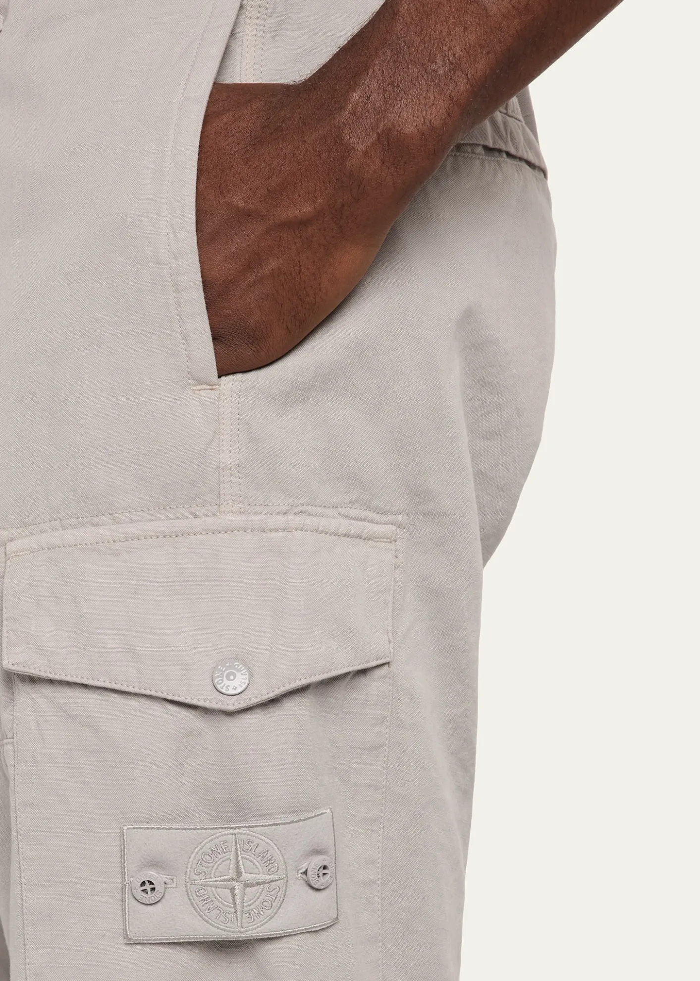 Stone IslandMen's Cotton and Linen Cargo Pants
