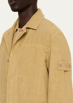 Stone IslandMen's Ghost Linen-Blend Shirt Jacket