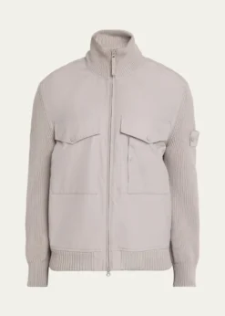 Stone IslandMen's Wool and Cotton Hybrid Knit Blouson