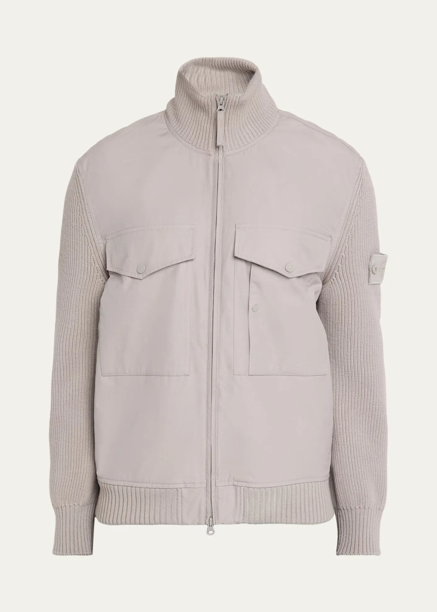 Stone IslandMen's Wool and Cotton Hybrid Knit Blouson