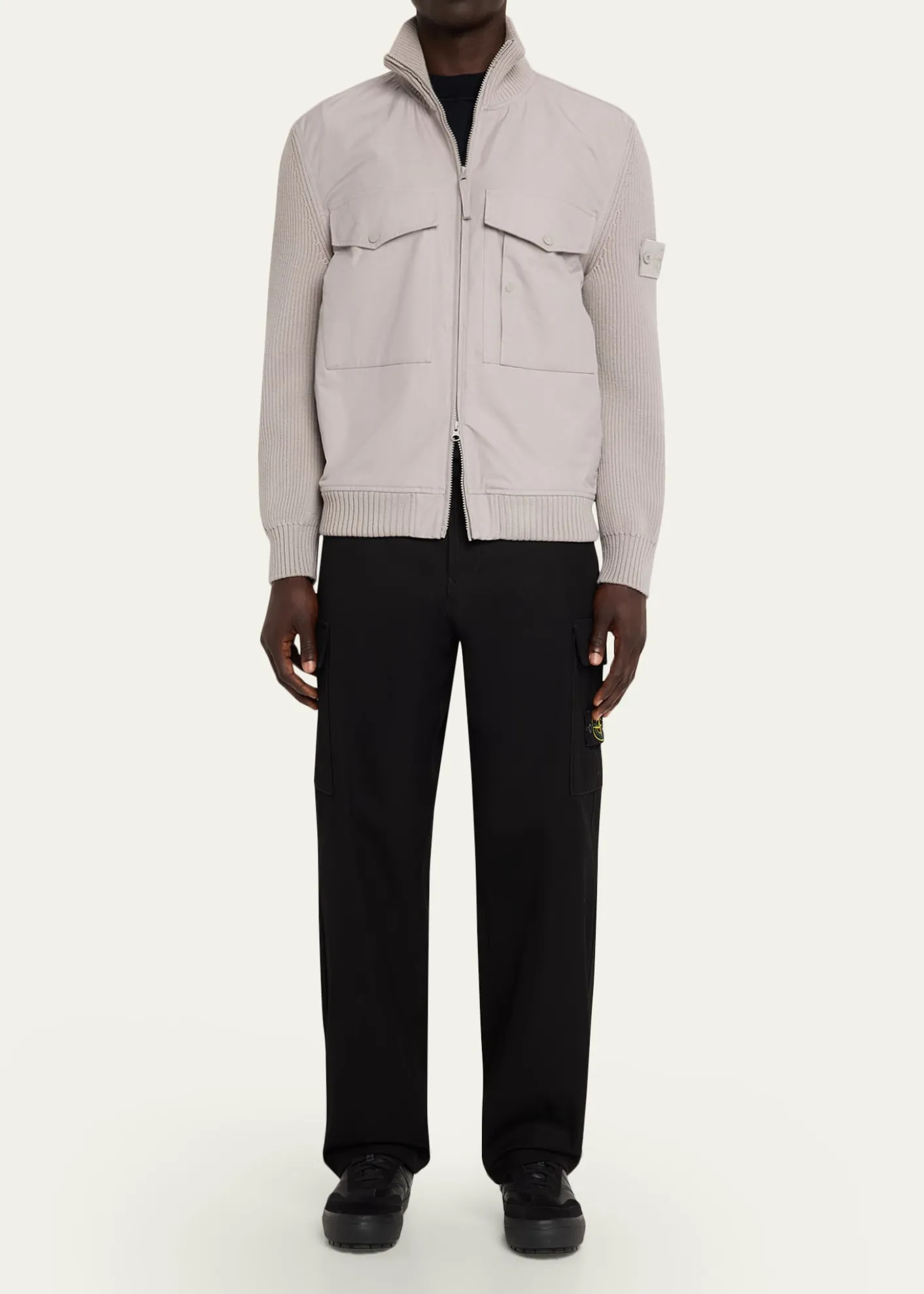 Stone IslandMen's Wool and Cotton Hybrid Knit Blouson