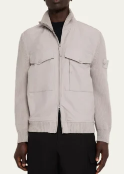 Stone IslandMen's Wool and Cotton Hybrid Knit Blouson