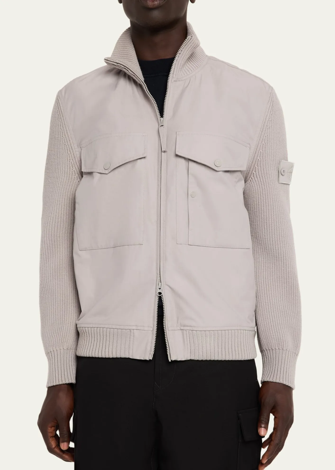 Stone IslandMen's Wool and Cotton Hybrid Knit Blouson