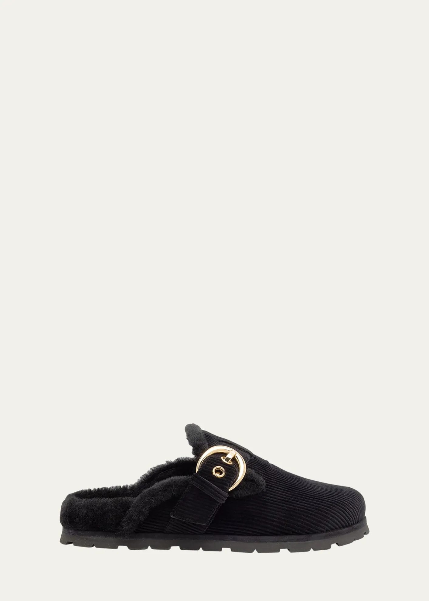 Stuart WeitzmanChrystie Shearling-Lined Corduroy Mules