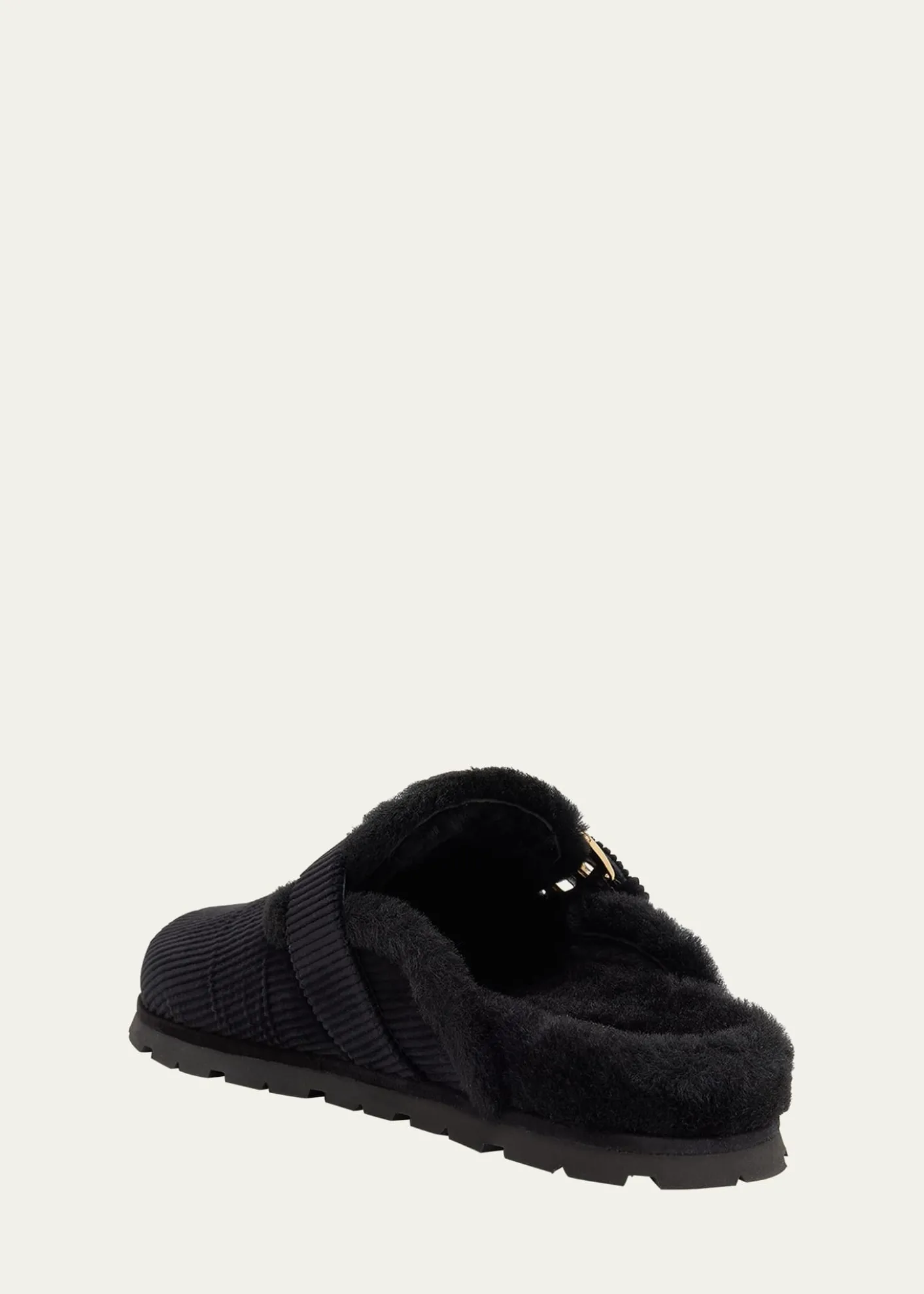 Stuart WeitzmanChrystie Shearling-Lined Corduroy Mules