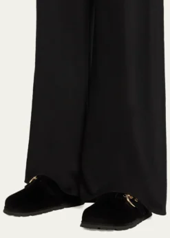 Stuart WeitzmanChrystie Shearling-Lined Corduroy Mules