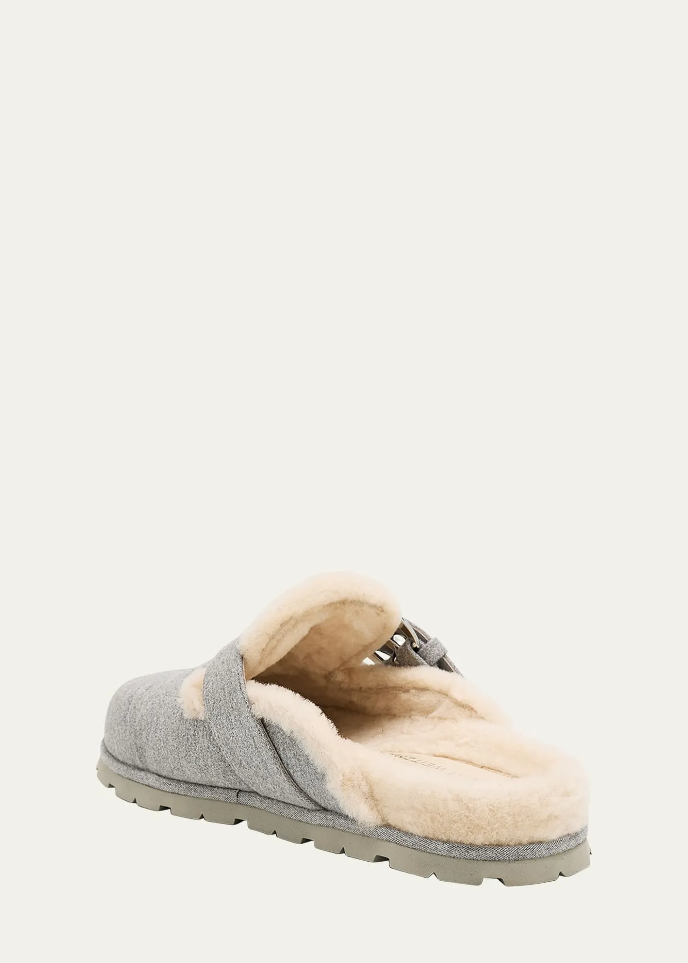 Stuart WeitzmanChrystie Shearling-Lined Flannel Mules