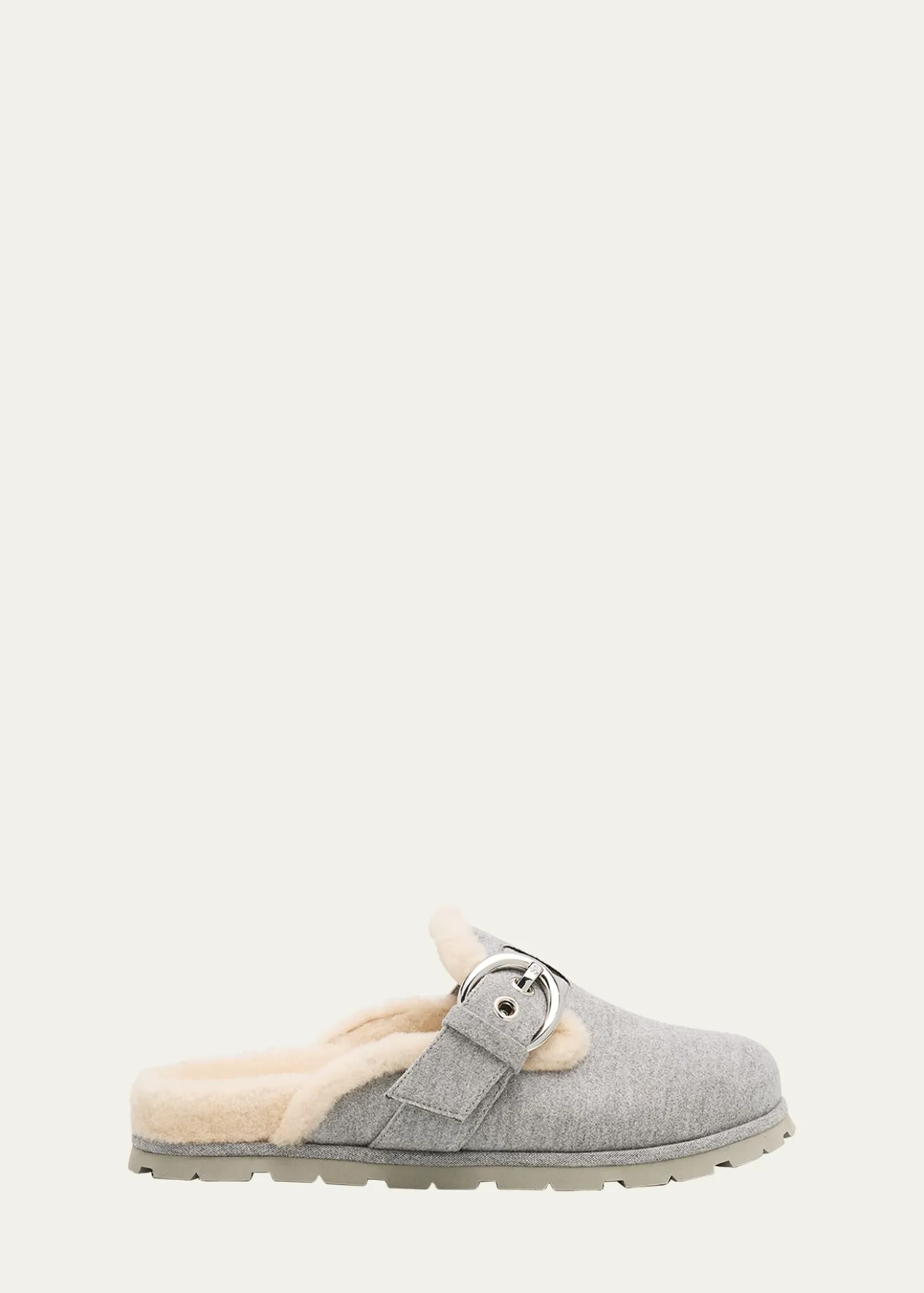 Stuart WeitzmanChrystie Shearling-Lined Flannel Mules