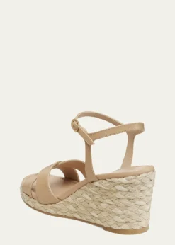 Stuart WeitzmanDayna Leather Crisscross Espadrille Sandals