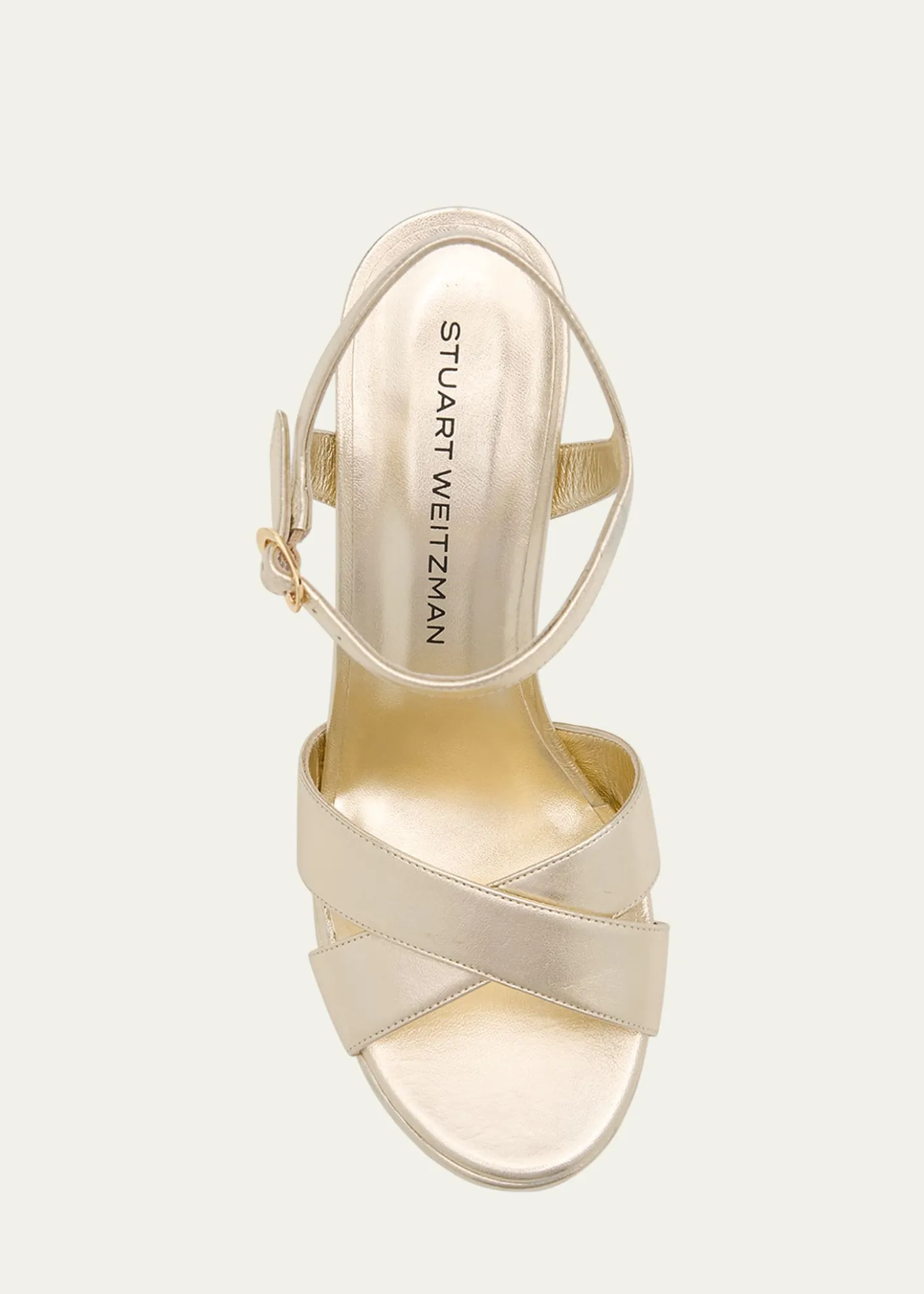 Stuart WeitzmanDayna Metallic Crisscross Platform Sandals