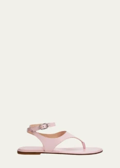 Stuart WeitzmanMarley Nappa Leather Flat Thong Sandals