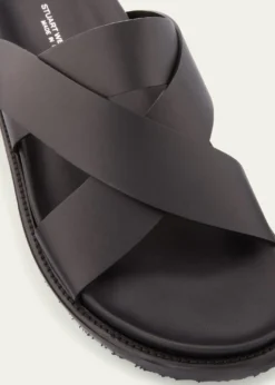 Stuart WeitzmanMen's Berkley Leather Criss-Cross Slide Sandals