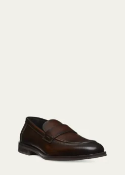 Stuart WeitzmanMen's Club Brushed Leather Slip-On Loafers