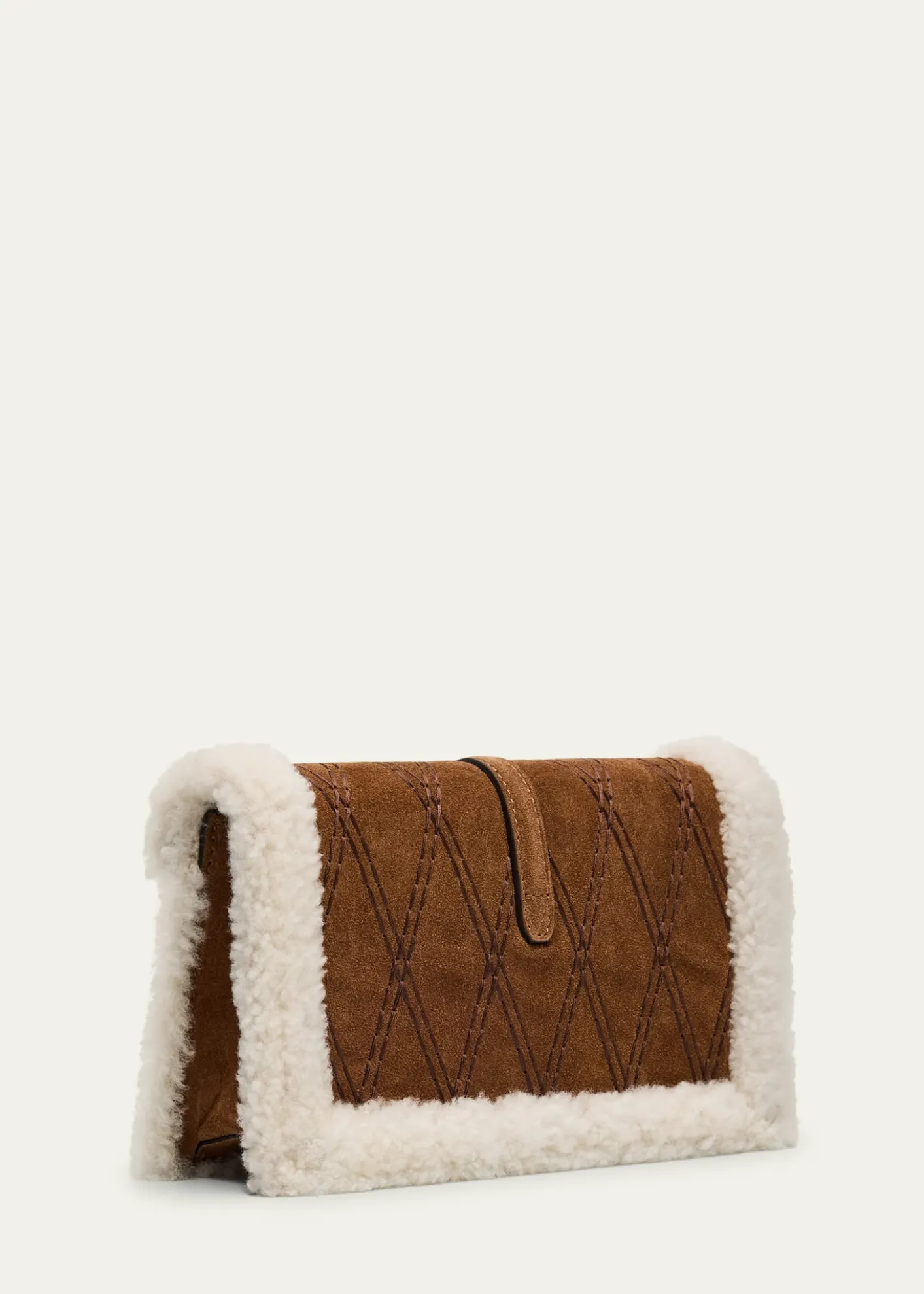 Stuart WeitzmanMilan Sheep Shearling Fur Clutch Bag