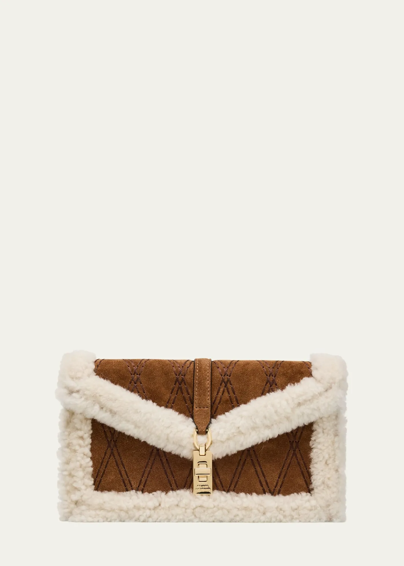 Stuart WeitzmanMilan Sheep Shearling Fur Clutch Bag