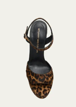 Stuart Weitzman130mm Reade Leopard-Printed Calf Hair Platform Sandals
