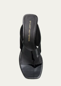 Stuart Weitzman50mm Vinnie Patent Leather Thong Sandals