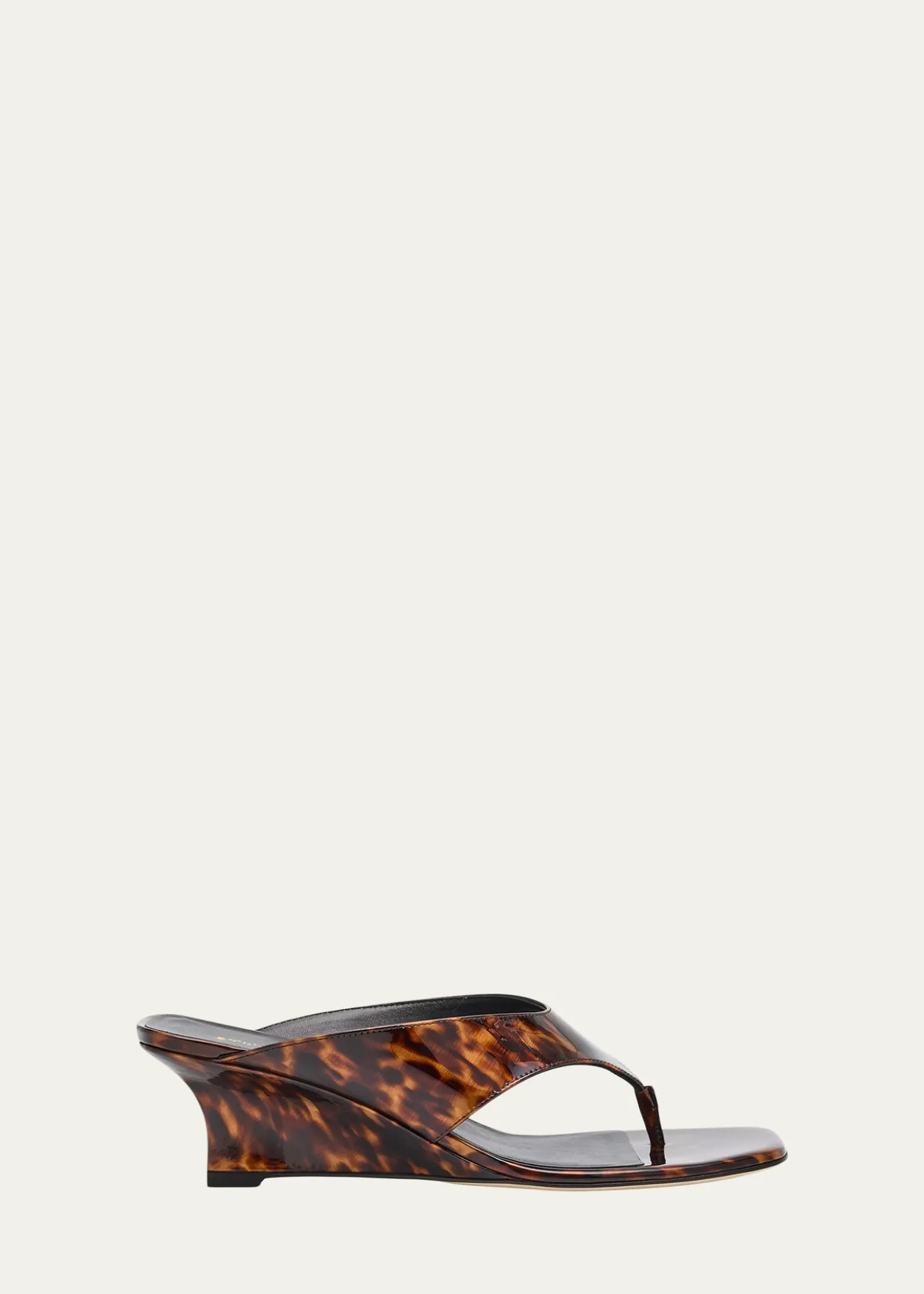 Stuart Weitzman50mm Vinnie Printed Patent Leather Thong Sandals