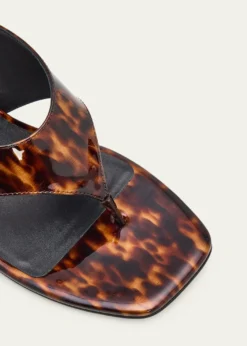 Stuart Weitzman50mm Vinnie Printed Patent Leather Thong Sandals