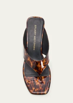 Stuart Weitzman50mm Vinnie Printed Patent Leather Thong Sandals